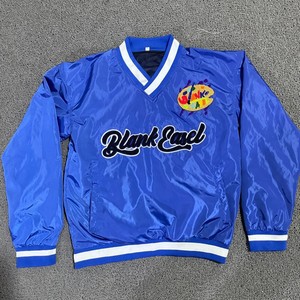 Chaqueta Cortavientos Azul Retro Y2K con Cuello en V para Hombre, Estilo Urbano Vintage, Sudadera con Logotipo Personalizado, Ropa Exterior de Nailon, Sudaderas con Capucha al por Mayor - Product Image 2