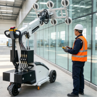 Équipement d'installation de verre autoportant sur roues, certifié CE, avec ventouse de levage pour l'industrie de la construction