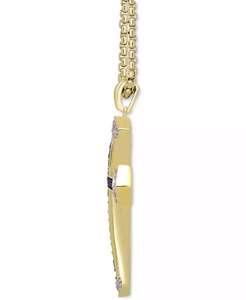 Pendentif croix en diamant noir et blanc pour homme de 22 pouces (1/2 ct. T. w.) en argent sterling plaqué or 18 carats | Macy's - Product Image 2