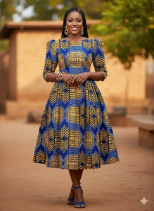 Vestidos de Tela Africana Glamour Luxurious 100% Algodón con Estampado Batik Estilo Dobby de Secado Rápido, Transpirable y de Peso Medio - Product Image 2