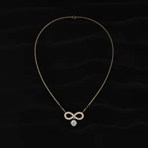 Pendentif Mangalsutra en diamant CVD de laboratoire taille ronde, couleur D-E, clarté VVS-VS, certifié IGI, plaqué or, pour fiançailles et mariage, Inde - Product Image 5