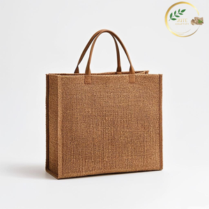 Sac fourre-tout multifonction en toile de jute avec fermeture éclair intérieure et poches extérieures - Product Image 2