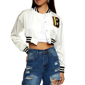 New Style Wholesale <b>Women</b> Satin <b>Jacket</b> Breathable <b>Lightweight</b> <b>Women's</b> Cropped Full Satin <b>Jackets</b> Casual Wear OEM Service - Product Image 4