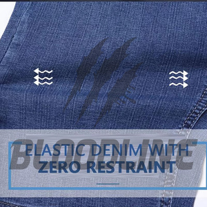 Men's Dark Blue Denim Bermuda Shorts Mid Waist Zipper Fly Casual Style With Pockets Woven Cotton <b>Fabric</b> - Product Image 6