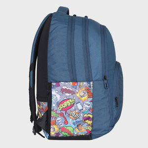Mochila Arctic Fox Resistente al Agua de 15 Pulgadas con Diseño de Cómic, Correas Desmontables y Cierre de Cremallera, Color Denim Oscuro - Product Image 4