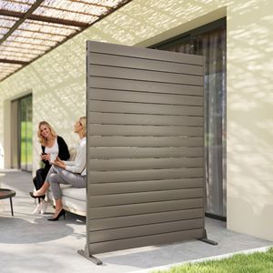 Schermo Privacy per Esterni in HDPE 47,2" L x 68,5" H, Recinzione Decorativa con Supporto Pieghevole, 6 Pannelli Marroni Tagliati al Laser in PS - Product Image 2