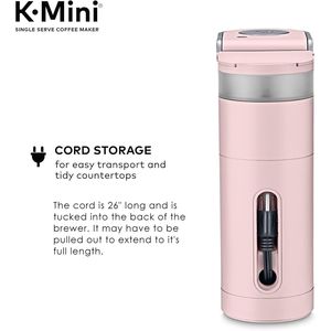Macchina da Caffè a Cialde K-Cup Monodose Dusty Rose, Capacità 6-12oz, Pratica con Vano Portacavo - Product Image 1