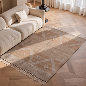 Alfombras Hechas a Mano con Estampado de Bloques de Algodón, Lavables, Reversibles, Tejido Plano, Decoración Boho para el Hogar, Alfombra de Oración Ecológica Antideslizante y Apta para Mascotas - Product Image 2