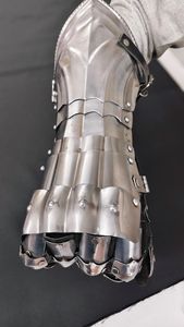 Customized Stainless Steel Gauntlets <b>Silver</b> Plated Armor <b>Gloves</b> Antique Style Metal Craft Art Collectible - Product Image 3