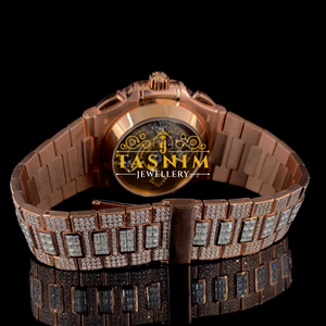 Montre de sport carrée pour homme en acier inoxydable avec verre, entièrement sertie de diamants Moissanite VVS, mouvement à quartz, style affaires et mode - Product Image 5