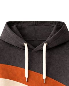 Customized Men Charcoal Rust Color Block <b>Short</b> <b>Sleeve</b> Hoodie Pullover Cotton Fleece Casual Streetwear Kangaroo Pocket <b>Sweatshirt</b> - Product Image 5