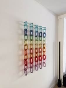 Rein Acrylic Chain Wall Hanging Geometric Art Decor Contemporary Home <b>Decoration</b> Vertical Design Handcrafted Multi-piece Package - Product Image 5