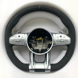 Volant en cuir perforé DOS pour <span class=keywords><strong>Mercedes</strong></span> Benz GLA 250 GLB 200 <span class=keywords><strong>GLC</strong></span> 300 GLE <span class=keywords><strong>250d</strong></span> GL 550 G 63 Volant en fibre de carbone - Product Image 3