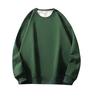 Sweat-shirt à col rond pour homme, coupe ample, en coton tricoté, couleur unie, décontracté, pour l'automne, manches régulières - Product Image 3