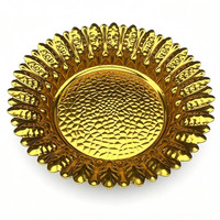 Gouden aluminium chocolade dadel schaal, stijlvolle decoratieve schaal voor gedroogd fruit, snoep, chips, snacks en feesten.