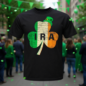 Camiseta Irish Shamrock con la bandera de Irlanda y texto Ira para el día de San Patricio - Product Image 3