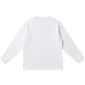 T-shirt blanc à manches longues pour homme avec petit logo sur la poitrine, col rond, en coton, style streetwear décontracté, idéal pour le quotidien - Product Image 2