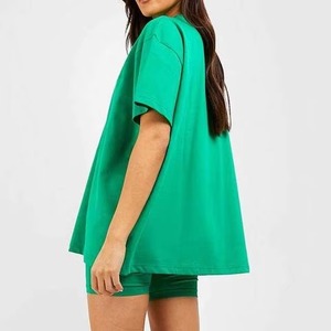 Customized Color Summer Short Sleeve women shirts Eco-Friendly 100%Cotton Latest Design Women's Loose <b>Canvas</b> Oversized T-Shirt - Product Image 3