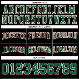 Custom Stitched <b>Black</b> Kelly Green Red Football Pullover Sweatshirt Hoodie Heavyweight <b>Fleece</b> Contrast Color Team Sportswear - Product Image 3