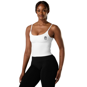 Womens Seamless Support Tank White <b>Built</b> <b>In</b> <b>Bra</b> Low Impact Stretch Fit Yoga Gym Training Activewear <b>Top</b> - Product Image 2