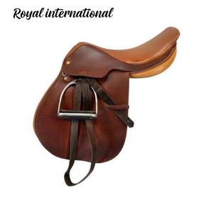 Étriers de selle de course en cuir anglais marron |   Équitation, saut d'obstacles, matériel d'équitation, entraînement, compétition, écurie, club - Product Image 3