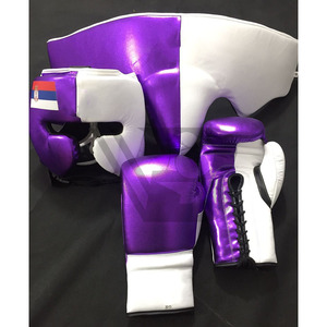 Ensemble d'entraînement en cuir multicolore sur mesure de haute qualité, gants de boxe professionnels pour arts martiaux, doigts entièrement couverts, poignet réglable - Product Image 1