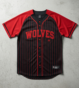 100% Polyester Baseball Jersey Men's Short Sleeve Black <b>Red</b> <b>Striped</b> Moisture Wicking Mesh V-Neck Button Baseball Jersey <b>Tops</b> - Product Image 1