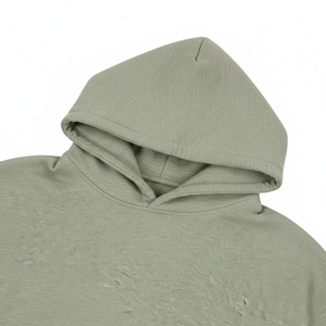 Sudadera con Capucha Personalizada de Algodón 100% Grueso, Ecológica, Verde Otoñal, para Hombre, Corte Regular, Hombros Caídos, Estilo Vintage - Product Image 3