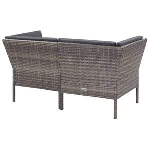 Conjunto de Muebles de Jardín de Poliratán Gris con Acero con Recubrimiento en Polvo y Poliéster, Muebles de Exterior Duraderos - Product Image 6