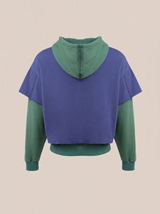 Sweat-shirt à capuche surdimensionné pour homme, bleu foncé vert, manches raglan, tricot en coton, coupe décontractée pour l'automne - Product Image 5