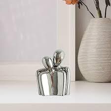 Modern Abstract Couple Figurine Showpiece Silver Finish Romantic Metal Handicraft Sculpture for Home Office Decor - Product Image 6