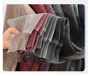 Sudadera con capucha de corte holgado, estilo desgastado, 360g, con logotipo personalizado bordado, precio de fábrica de Bangladesh y China - Product Image 3