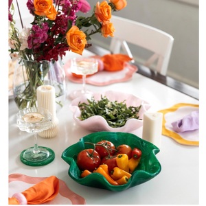 Bol de service jetable en résine polie, sûr pour les aliments, fait main, écologique, léger, compatible lave-vaisselle, pour cuisine, maison et fêtes - Product Image 6