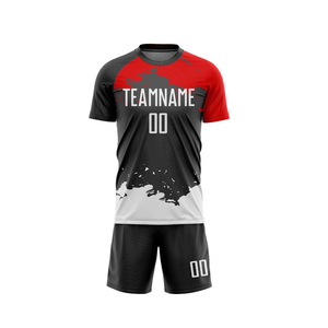 Ensemble de maillots de foot personnalisés de haute qualité, impression logo, séchage rapide, pour hommes et femmes, vêtements de sport, matière polyester, uniforme de foot. - Product Image 2