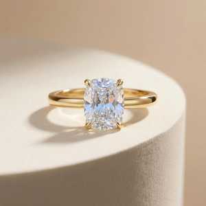 Luxury <b>Cushion</b> Cut Diamond Signet Charms Ring 2.02CT Lab Grown With 18K Solid Gold Fine Wedding Bridal Party Jewelry <b>For</b> Lovers - Product Image 1