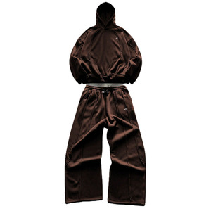 Conjuntos Deportivos para Hombre, Sudadera con Capucha y Pantalones Jogger, Color Marrón, Estilo Minimalista, Ropa Deportiva Urbana, Marca Privada, Venta al Por Mayor, OEM ODM - Product Image 3