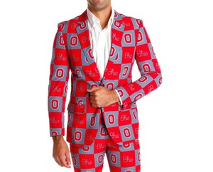 Tellum & Chop Men's College Game Day <b>Blazer</b> Jacket, Sports Fan Tailgate Coat, Red Checkerboard Party <b>Blazer</b> - Product Image 3