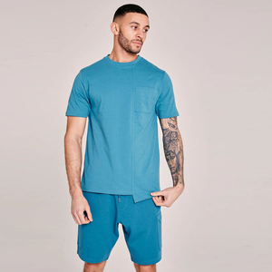 Trendy Men Summer Set Short <b>TShirt</b> <b>Polyester</b>/Cotton Knitted Soft Lightweight Quick-drying Breathable High Street Casual Outfit - Product Image 1