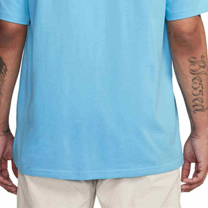 Camiseta Ligera de Poliéster/Algodón Azul Claro para Hombre, Corte Regular, Cuello Redondo, Manga Corta, Color Sólido, Tejido Jersey, 220g - Product Image 5