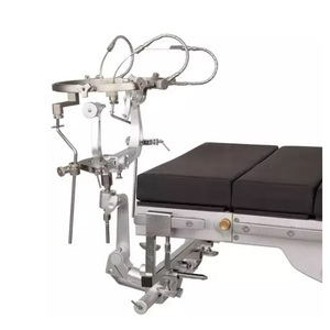Reusable Surgical Skull Clamp Head Fixation Device with <b>Adjustable</b> Articulating Arm and <b>Table</b> Rail Clamp for Medical Use - Product Image 1