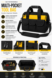 Professional Heavy Duty Tool Bag with Multi-Pockets & Adjustable Shoulder Strap - Product Image 4