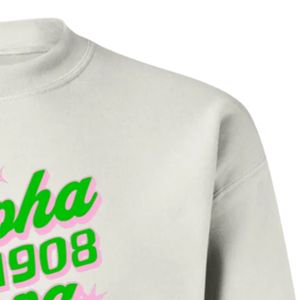 Sweat-shirt col rond Off-White à manches longues avec imprimé graphique, poignets et ourlets côtelés, vêtement décontracté et confortable pour tous les jours - Product Image 4