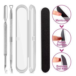 Set de cuidado de uñas de acero inoxidable con pulidor y herramienta de doble punta para empujar cutículas para manicura - Product Image 6
