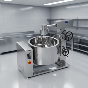 Olla de vapor encamisada con inducción y rotación Amicook 380V/440V, modelo con agitación motorizada, seguro para el vapor, rendimiento automático, comercial. - Product Image 3