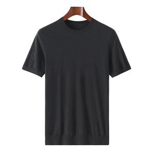 T-shirt à manches courtes pour homme, col rond, coupe classique, tricoté, décontracté, 100% coton, respirant - Product Image 5