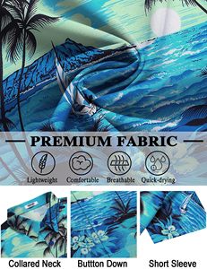 เสื้อชายหาดหรูหราสำหรับผู้ชาย สไตล์ฮาวาย ฤดูร้อน ลำลอง พิมพ์ลาย โพลีเอสเตอร์ ระบายอากาศได้ดี แขนสั้น ติดกระดุม ไซส์ใหญ่ ปกคอพับได้ - Product Image 6