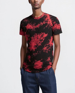 Hip Hop Tie Dyed Printed Trendy Hipster Style with Curve Hem Casual Streetwear Summer Tee 100% Cotton 180 GSM <b>Men's</b> T-Shirt - Product Image 3