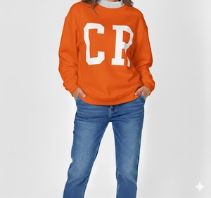 Sweat-shirt pull-over personnalisé pour femme, col montant, manches longues, imprimé, en molleton tricoté, coupe décontractée, collection Automne Hiver 2026 - Product Image 3