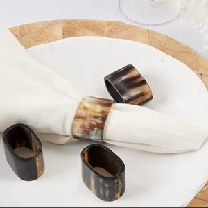 Luxury Natural Horn Eco-Friendly Country Style Handmade Napkin Ring 4.5cm Width Dining Table Accent Tradebyd - Product Image 1