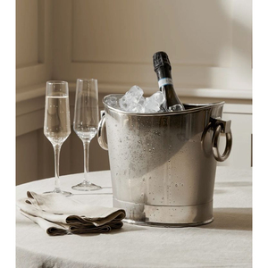 Vintage Finish Metal Ice Bucket Set With Metal Ice Scoop <b>Drink</b> <b>Cooler</b> Pail For Outdoor Events Weddings And Home Bar Accessories - Product Image 6